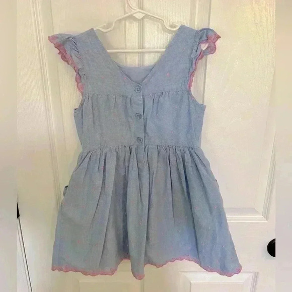Gap Kids Blue Dress with Pink Polka Dots size Small - Picture 4 of 4